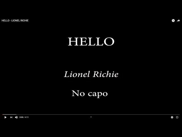 HELLO -  LIONEL RICHIE