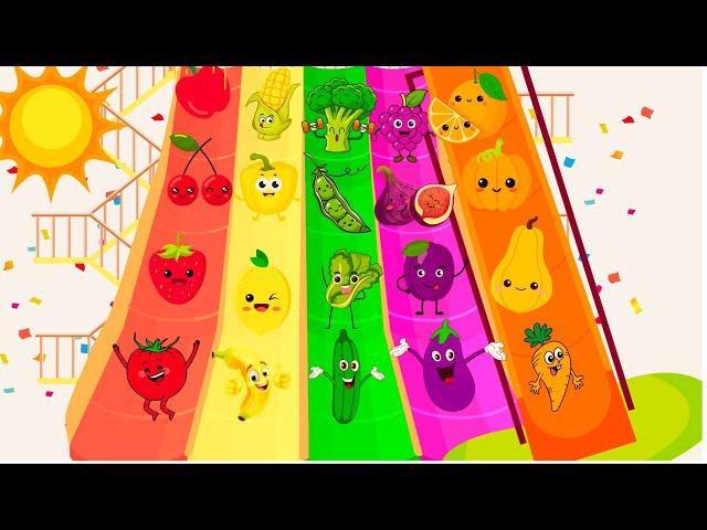 Learn COLORS with Fruits and Veggies / Colors for Kids / Nursery Rhymes