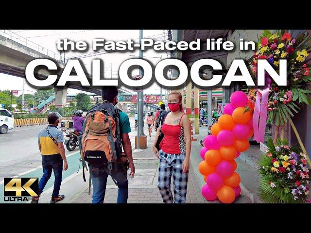 The Fast-Paced Hustle in CALOOCAN Philippines - Walking Tour [4K]