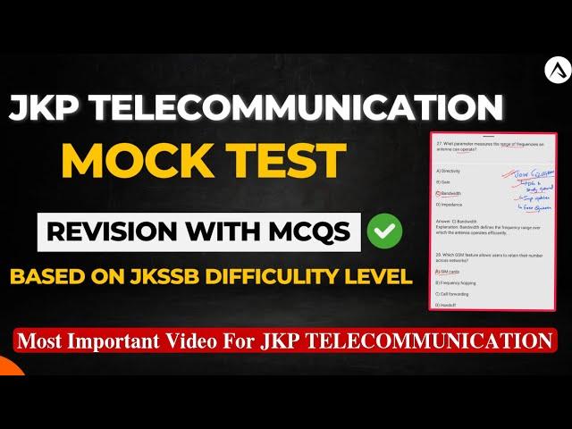 JK Police Constable Telecommunication Mock Test | JKP Telecommunication MCQs Set 7