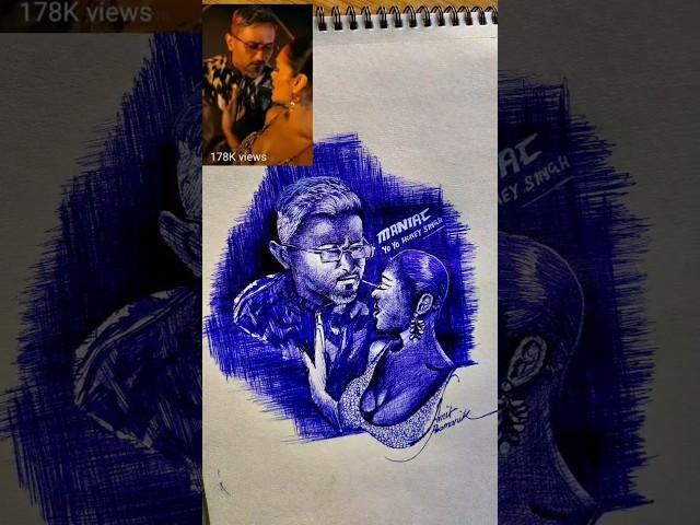 maniac song drawing #honeysingh #shortvideo #trending #song #yo yo Hani Singh maniac song