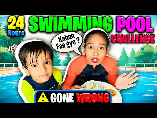 24 Hours in a Swimming Pool Challenge! ‍️ | #learnwithpari & #Aadyansh 