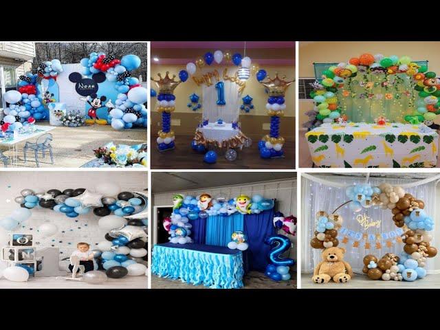 Theme Based Birthday Decoration ideas for Baby Boy //blue theme Birthday Decoration Ideas at Home