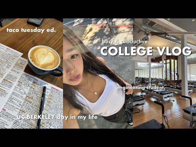 BUSY + REALISTIC COLLEGE VLOG  ⋆｡° | UC Berkeley engineering student, taco tuesday, parties, cafes