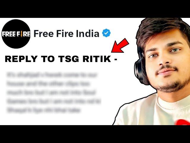 Free Fire FINALLY Reply To TSG RITIK?! | Two Side Gamers Expose Garena, Desi Gamer Reply