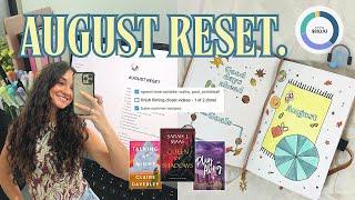 MONTHLY RESET  setting new goals, TBR list & reading recap, august planner setup, spending recap