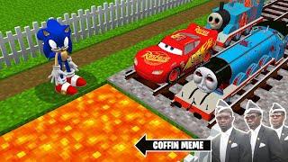 TRAPS for THOMAS THE TANK ENGINE.EXE & FRIENDS and LIGHTNING MCQUEEN in Minecraft - Coffin Meme