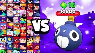 TICK SHOOKY HEAD vs ALL BRAWLERS! With 16 POWER-UPs! | Brawl Stars