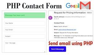 How to Create a PHP Contact Form Using PHPMailer | Send Email with Gmail SMTP