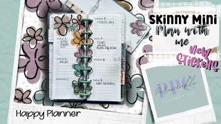 Happy Planner SKINNY MINI Plan With Me | Using stickers from periwinkle planner co