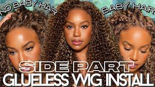 NEW! Precut & PrePlucked KINKY CURLY HIGHLIGHT Glueless Wig install for beginners | FT CURLYME HAIR