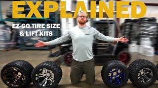 Wheels and Tires for EZGO Golf Carts! What Size Lift Kit Do You Need??