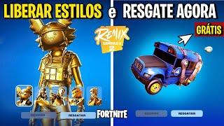 *NOVA* ATUALIZAÇÃO DO FORTNITE! SKIN GRÁTIS para TODOS e RECOMPENSAS GRÁTIS TEMPORADA REMIX!