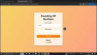 Rounding Off Numbers Using HTML, CSS and JavaScript with Source Code