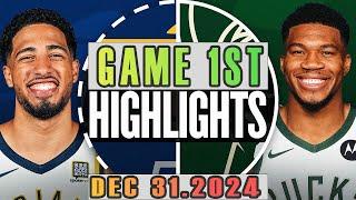 Indiana Pacers vs Milwaukee Bucks Game 1ST Highlights Dec 31,2024 NBA Season 2024-25