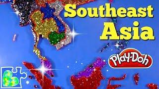 Southeast Asia Map for Kids: Super Fun Educational Play-Doh Puzzle!