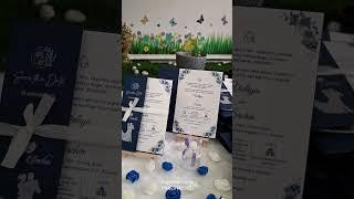 Floral Folding Blue Wedding Invitation Card | Supreme Cards Whatsapp 8281625221 #invitationcard