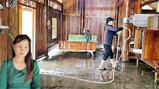 Ms. Tuyet cleans and wipes the house to make it cleaner