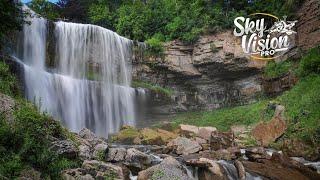 Soaring Over Webster Falls, Ontario. Stunning Waterfalls: Aerial Drone Footage by SkyVisionPro