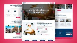 Responsive Visa & Immigration Website Design || HTML, CSS & JS