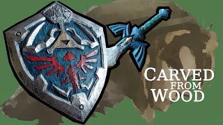I made some wood into LINK's SHIELD and MASTER SWORD from Twilight Princess
