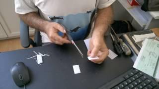 Preparing the Velcro for the pigeon