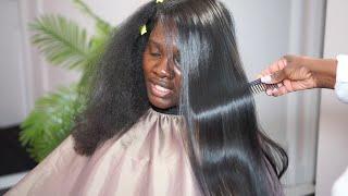 THE BEST HAIR WASHING4B 4C Hair Care🫧Silk Press Full Process🫧8 Million Views