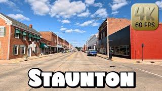 Driving Around Small Town Staunton, Illinois in 4k Video