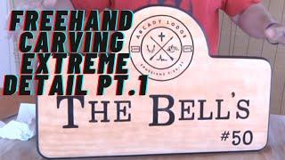 #311 Freehand Carving Extreme Detail On A Cabin Sign
