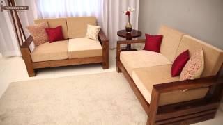 2 seater Sofa – Shop Winster 2 seater Wooden Sofa online (Teak Finish) – Wooden Street