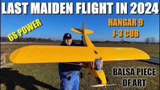 GIANT HANGAR 9 balsa J-3 Cub 2.1m 10cc or 4-6S power PNP RC plane MAIDEN FLIGHT