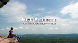 Rock Climbing the High Exposure route at The Gunks, New York