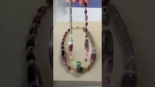 Комбинация разных бусин в колье ! Агат , рубин, цоизит ! #handmade_jewellery