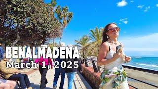 Benalmadena March 1, 2025 Walking Tour Malaga Costa del Sol Spain [4K]