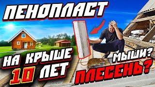 Вскрыл ПЕНОПЛАСТ через 10 ЛЕТ | ЧТО С КРЫШЕЙ? | Плесень? | Грибок? | Можно ли утеплять пенопластом?