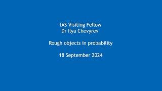 Dr Ilya Chevyrev - Rough objects in probability