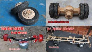 Full Handmade..!! How to make Tires, Front Axle, Differential Rear Axle and Chassis RC Truck.