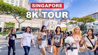 Singapore City Walking Tour in 8K | Guoco Midtown | Bugis Street | Civil District | Marina Bay 