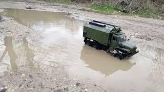 URAL 4320 Radio Box and GAZ 71 in a Off Road Water and Mud driving sequence