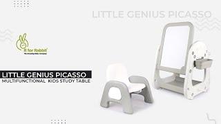 R for Rabbit Little Genius Picasso – Multifunctional Kids Study Table Chair Set Installation Video