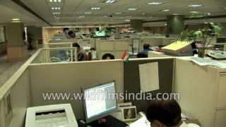 Office environment in India: work place footage