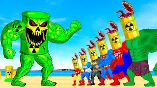 Team HULK Family & IRONMAN, BATMAN vs MONSTER RADIATION : Monsters Ranked From Weakest To Strongest