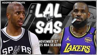 Los Angeles Lakers vs San Antonio Spurs Full Game Highlights | Nov 27 | 2025 NBA Season