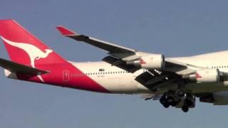 Boeing 747 landing Melbourne Airport 11OCT10 Rwy 34