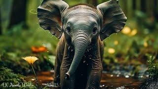 Wild Babies 4K (60FPS) - Soothing Music in Nature Scenes, Cute Animals Video for Relax