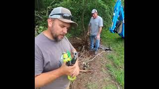 Pulling Stumps with the Brush Grubber #short #lstractor #tractor #stumpremoval #farmlife #homestead