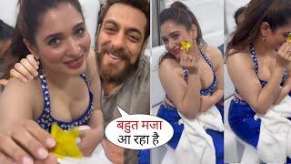 Salman Khan Tamanna Bhatia Backstage Full On Masti in Dubai During Dabangg Tour Show