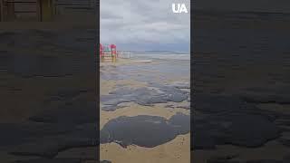  Oil Spill from the Russian Freighter Polluted the Black Sea in Krasnodar Krai