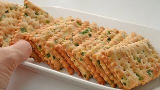 Perfect Cracker Recipe (Super Crispy! Saltine crackers with green onion | mouthwatering snacks)