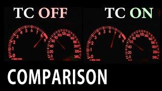 Car Traction Control ON vs OFF [0-100km/h Acceleration]